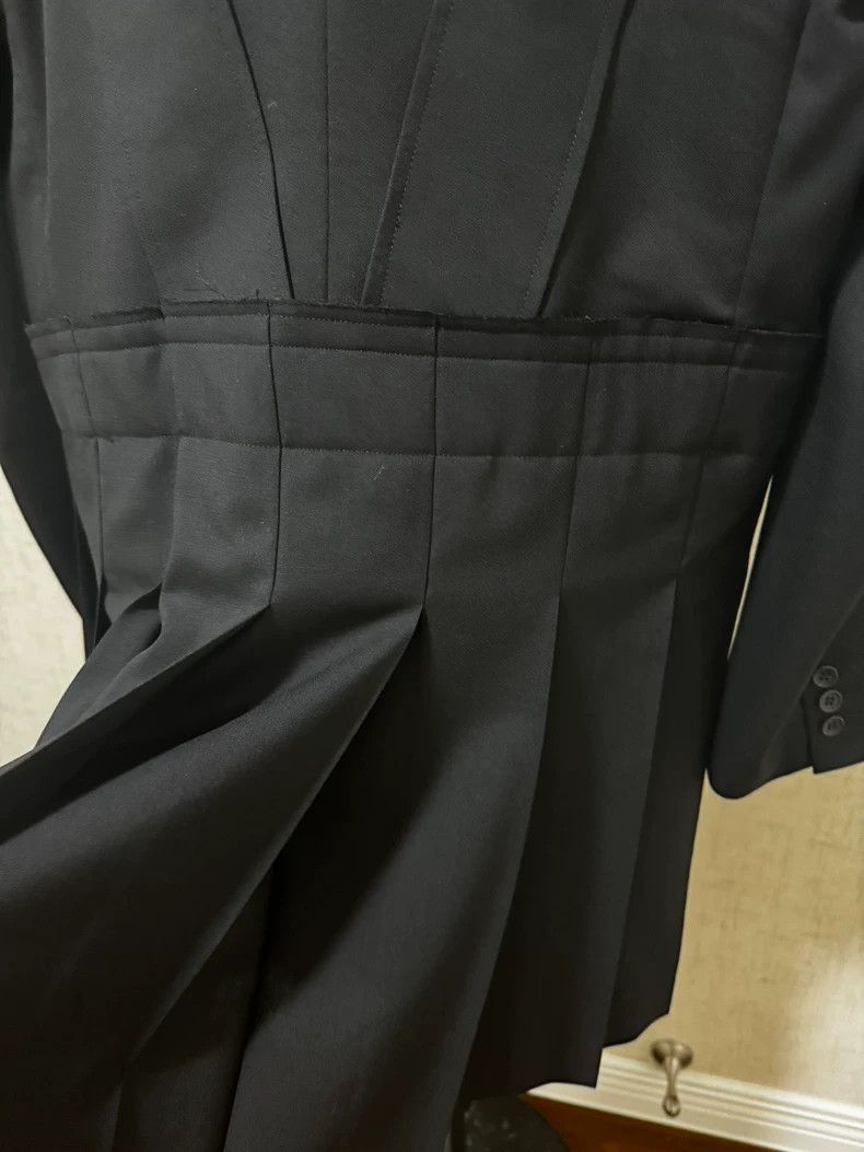 Comme des Garcons CDG Black Pleated Hem Blazer Coat Size US M / EU 48-50 / 2 - 5 Thumbnail