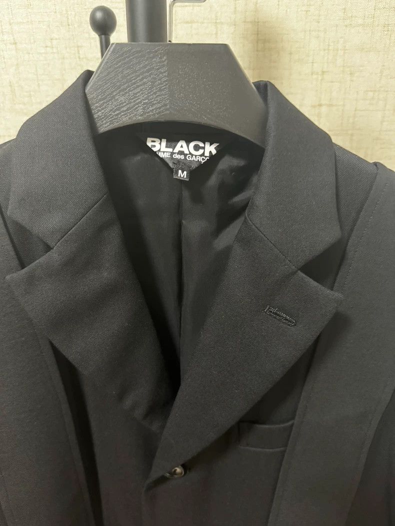 Comme des Garcons CDG Black Pleated Hem Blazer Coat Size US M / EU 48-50 / 2 - 4 Thumbnail
