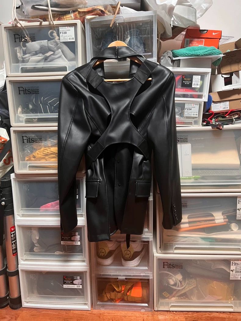 Junya Watanabe Junya Watanabe Faux Leather Blazer Size US L / EU 52-54 / 3 - 3 Thumbnail