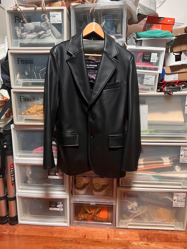 Junya Watanabe Junya Watanabe Faux Leather Blazer Size US L / EU 52-54 / 3 - 2 Thumbnail