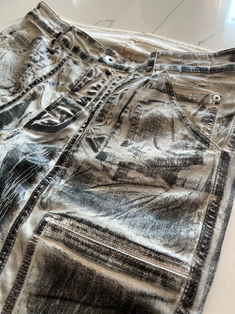 Rick Owens Drkshdw Rick Owens DRKSHDW White Waxed Pants Size US 30 / EU 46 - 3 Thumbnail
