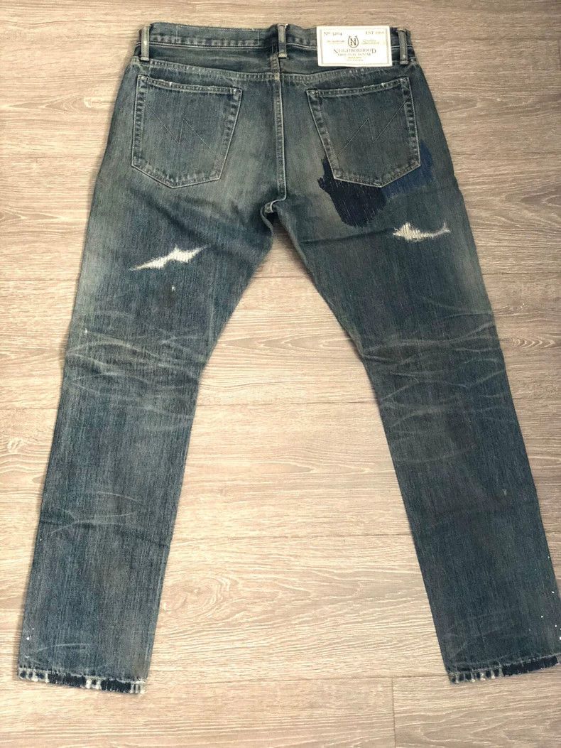 Neighborhood NEIGHBORHOOD Blue Distressed Jeans Size US 32 / EU 48 - 2 Thumbnail