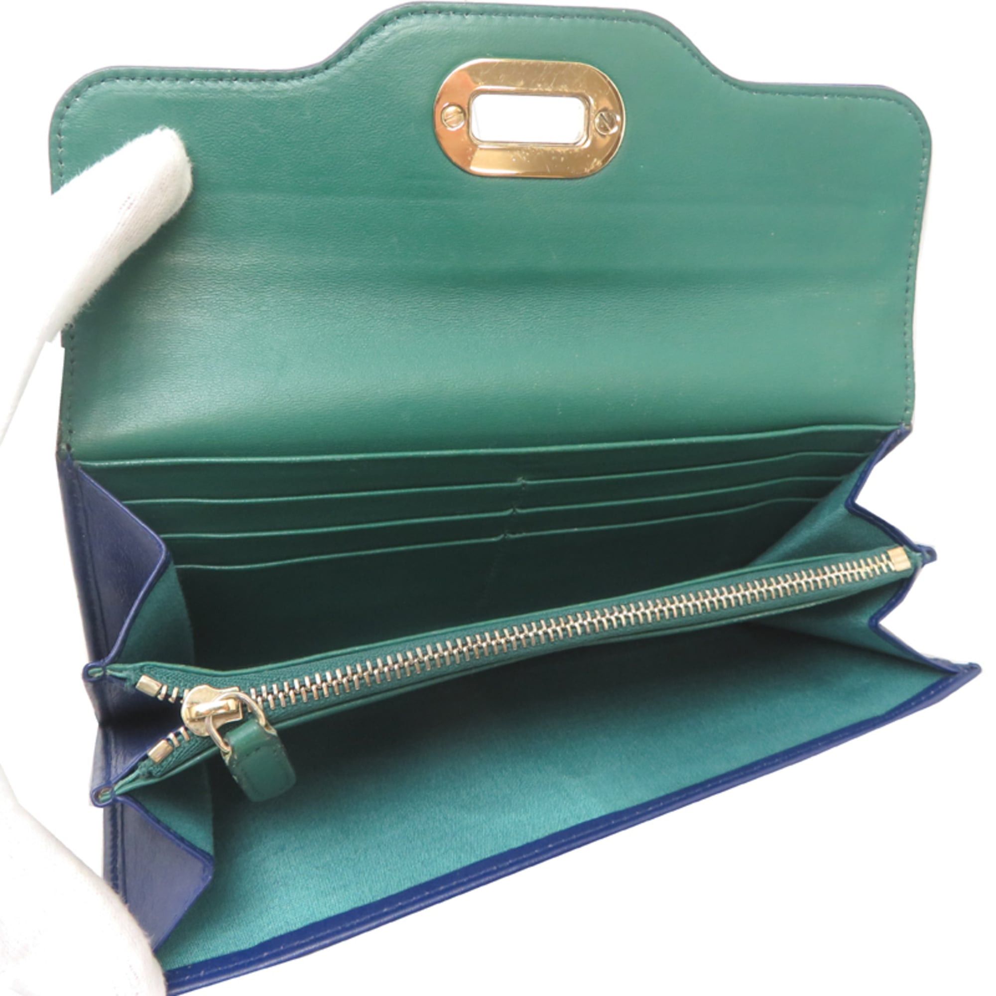 Bvlgari Bvlgari Isabella Rossellini Women's Long Wallet in Navy Leather Size ONE SIZE - 5 Thumbnail