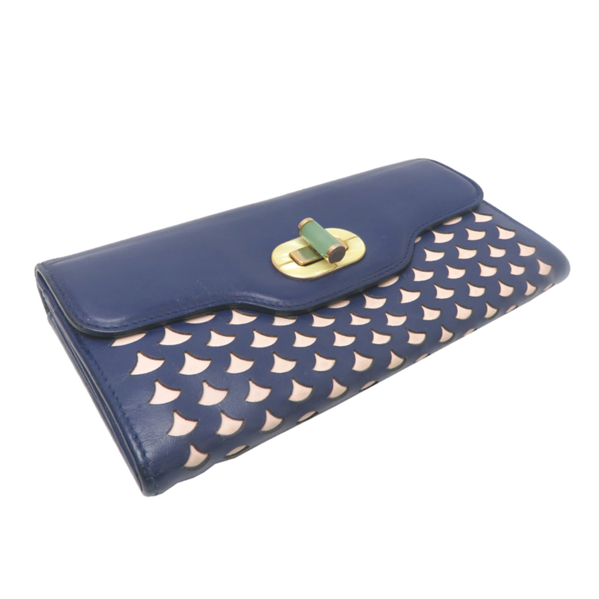 Bvlgari Bvlgari Isabella Rossellini Women's Long Wallet in Navy Leather Size ONE SIZE - 3 Thumbnail