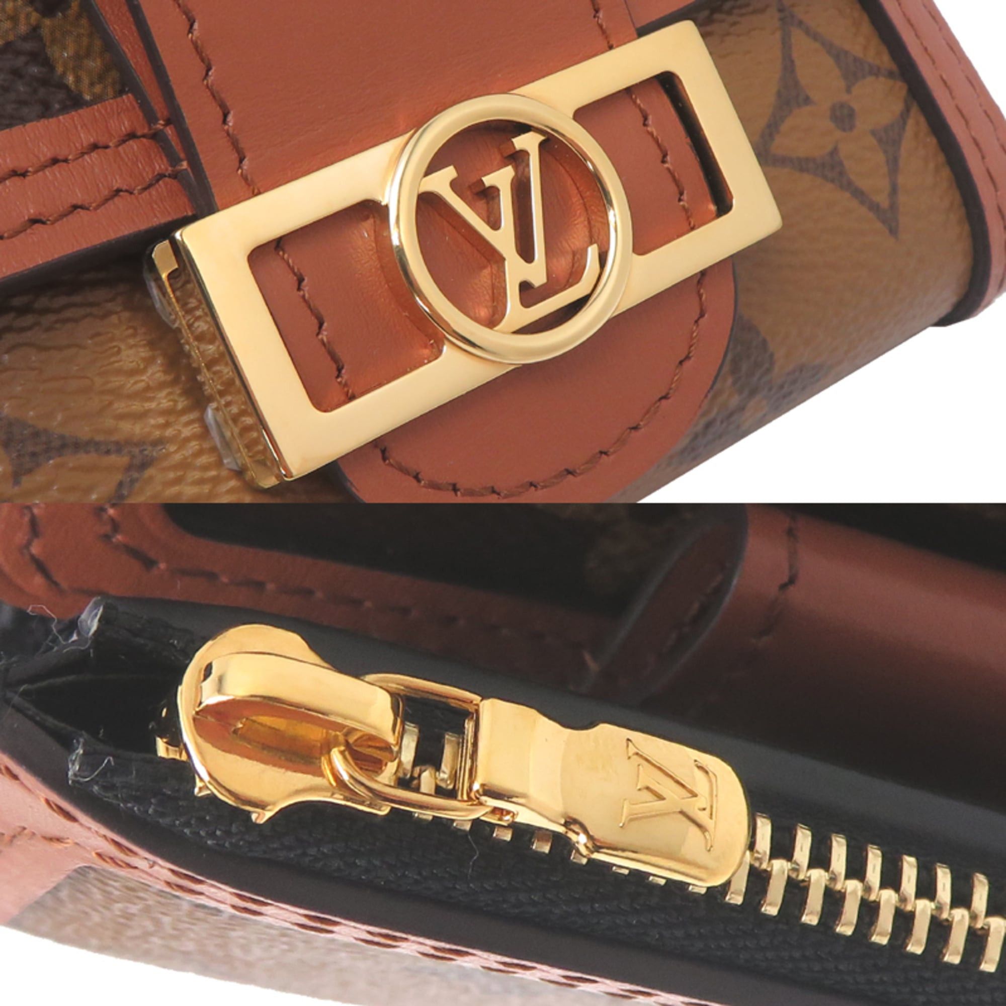 Louis Vuitton Louis Vuitton Portefeuille Dauphine Compact Women's Tri-fold Wallet M68725 Monogram Reverse Brown Size ONE SIZE - 10 Thumbnail