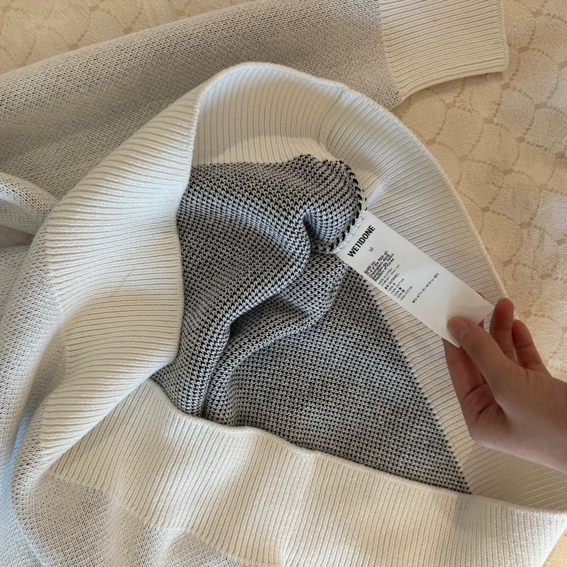 WE11DONE we11done logo knit long sleeve sweater white Size US M / EU 48-50 / 2 - 4 Thumbnail