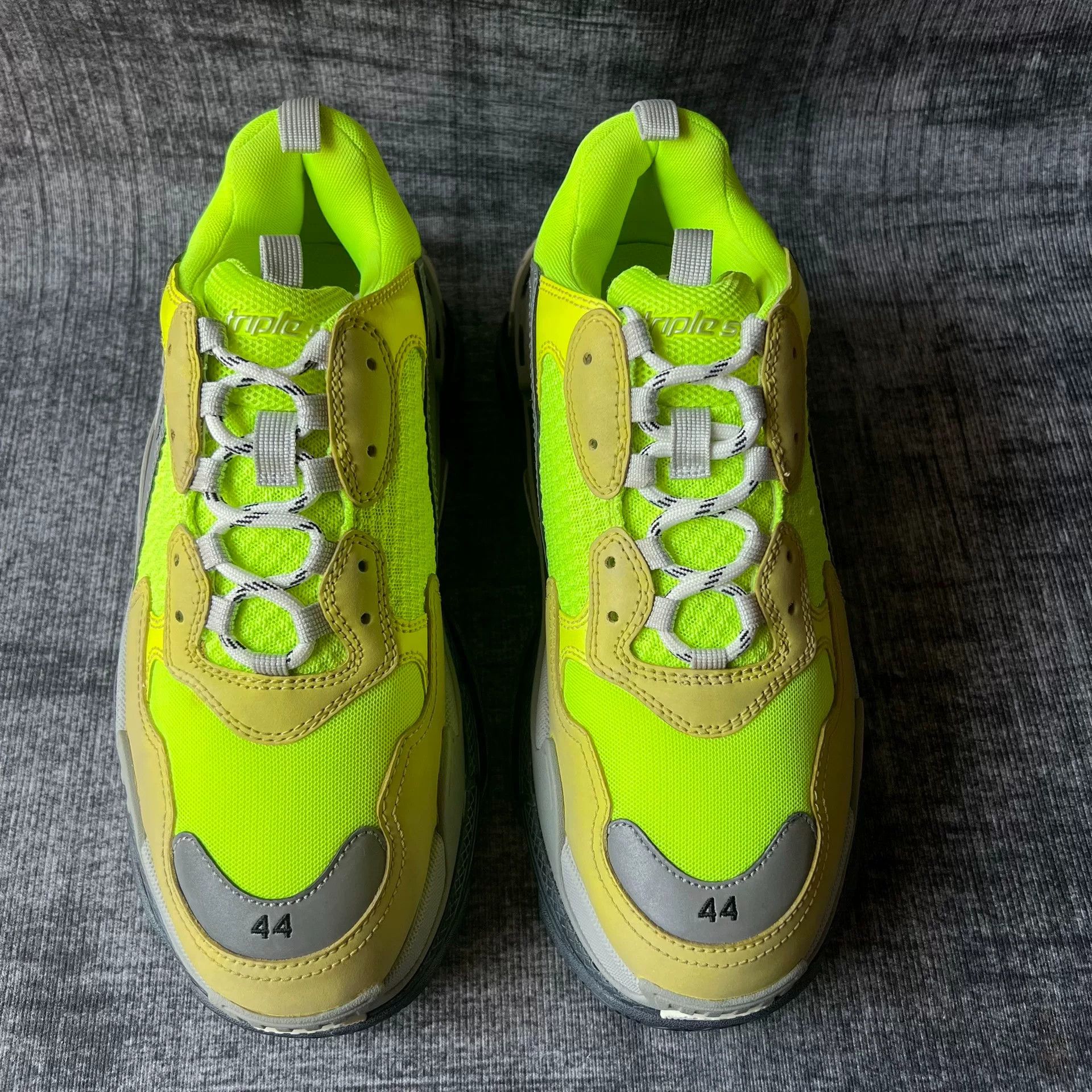 Balenciaga Balenciaga Triple S Sneakers in Neon Yellow/Gray Size US 10 / EU 43 - 2 Thumbnail