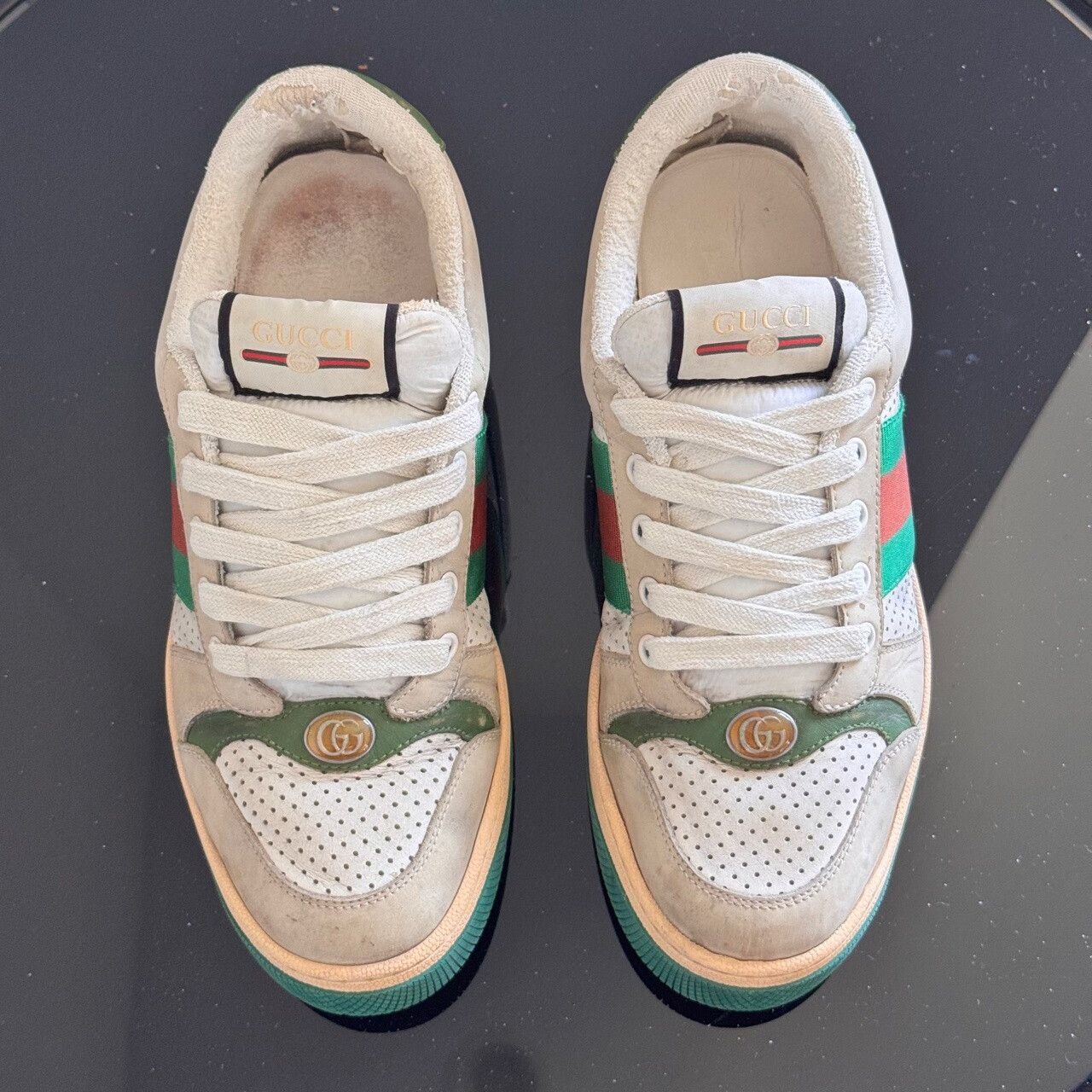 Gucci gucci screener gg vintage green sneakers Size US 6.5 / EU 39-40 - 2 Thumbnail