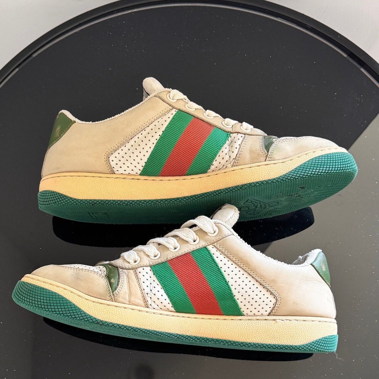 Gucci gucci screener gg vintage green sneakers Size US 6.5 / EU 39-40 - 4 Thumbnail