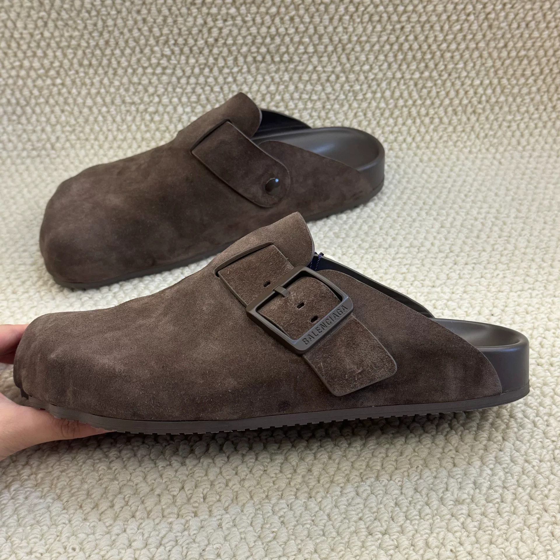Balenciaga brown suede slip-on clogs by balenciaga Size US 10 / EU 43 - 8 Thumbnail