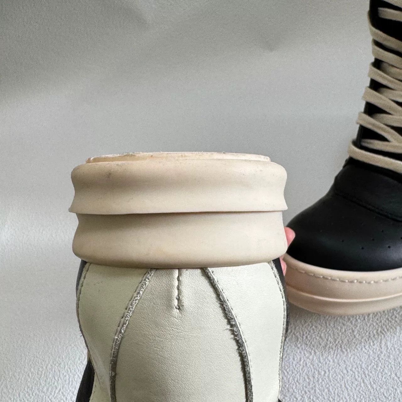 Rick Owens rick owens black and white leather sneakers Size US 5 / EU 37 - 7 Thumbnail