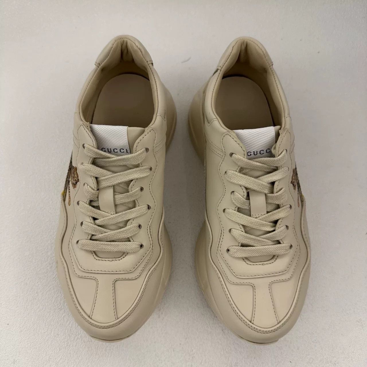 Gucci gucci rhyton leather low-top sneakers ivory white Size US 5.5 / IT 35.5 - 2 Thumbnail