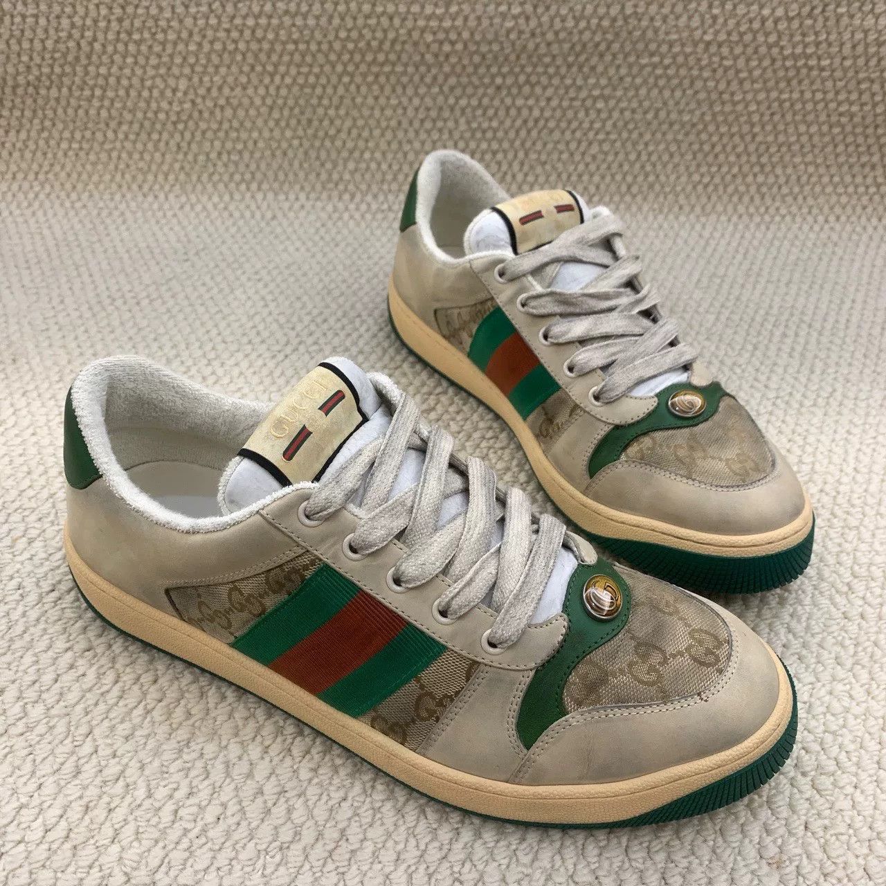Gucci gucci screener canvas sneakers in green Size US 9 / EU 42 - 3 Thumbnail
