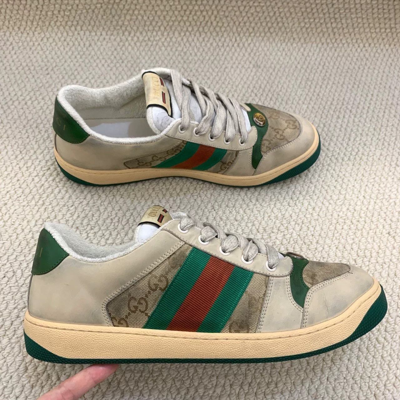 Gucci gucci screener canvas sneakers in green Size US 9 / EU 42 - 7 Thumbnail