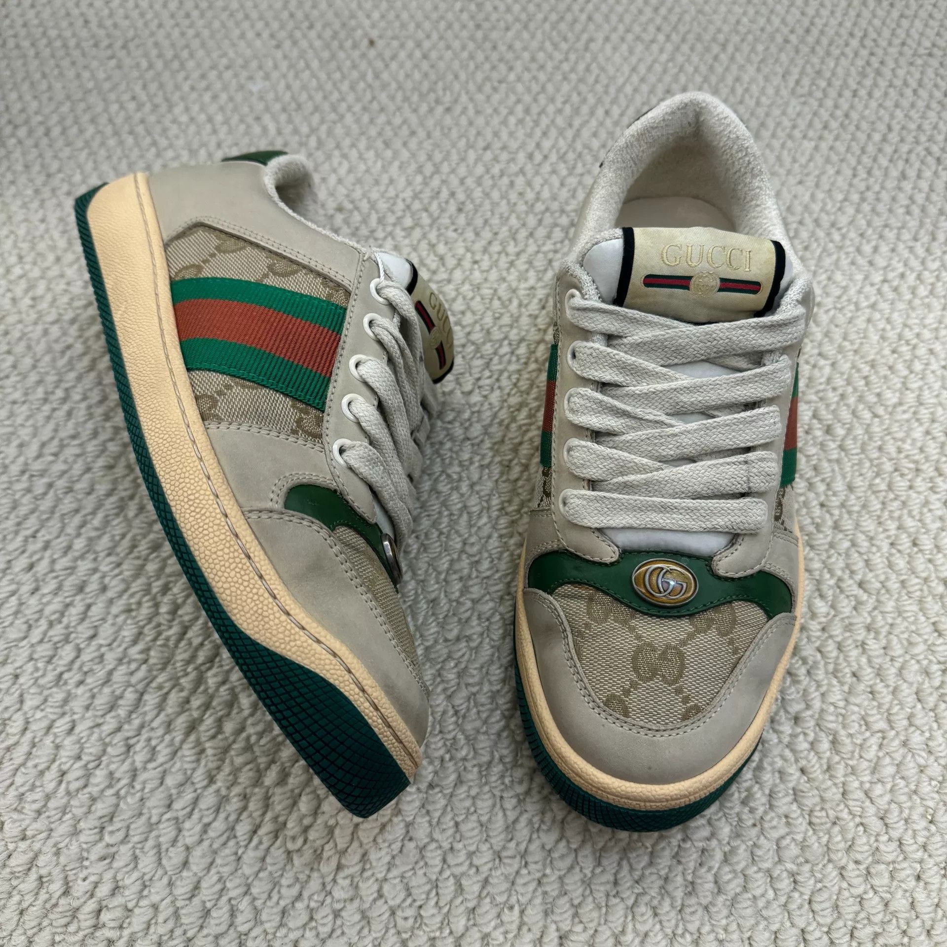 Gucci gucci screener canvas sneakers in green Size US 5 / IT 35 - 4 Thumbnail