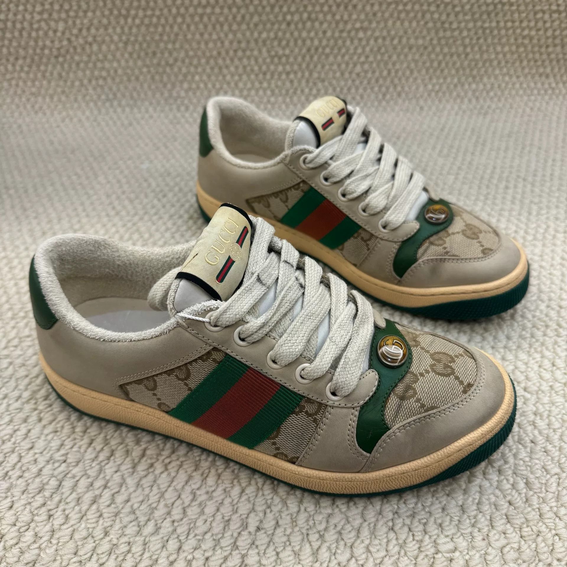 Gucci gucci screener canvas sneakers in green Size US 5 / IT 35 - 3 Thumbnail