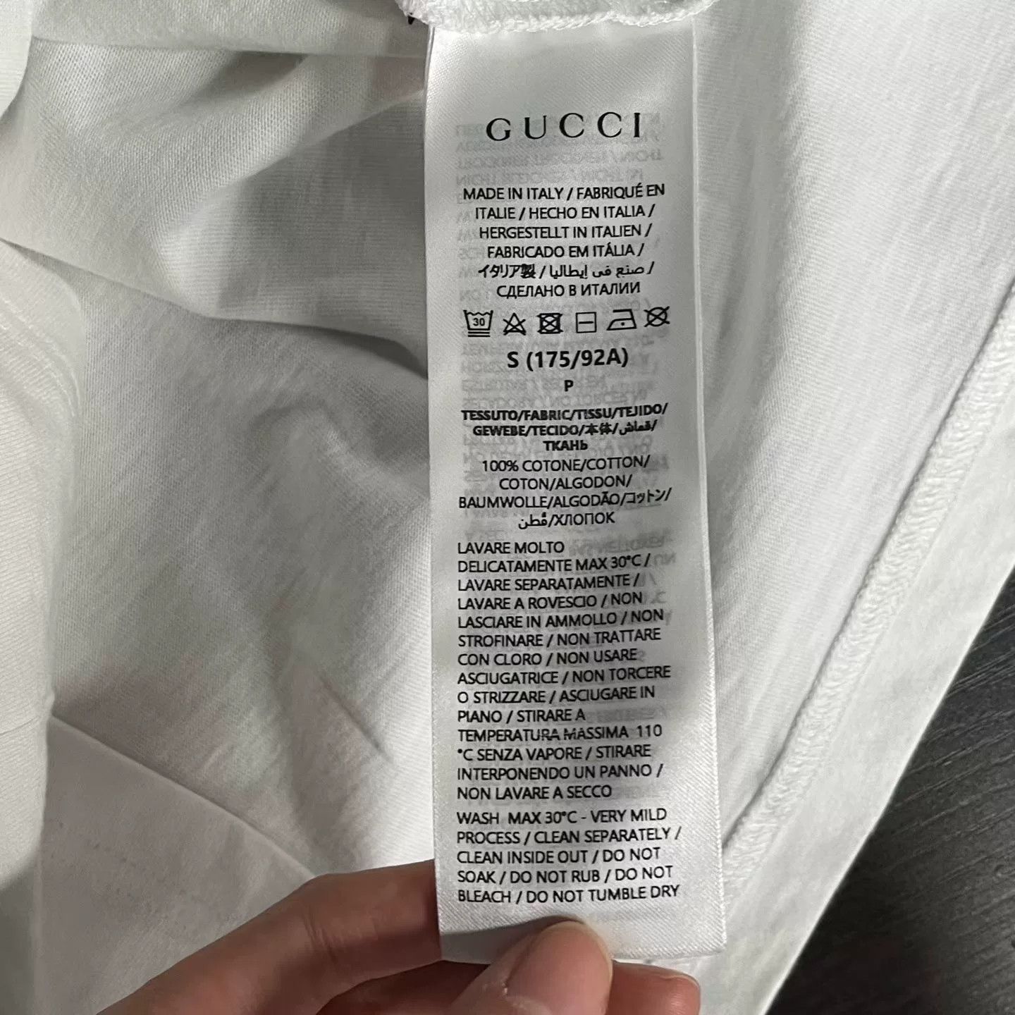 gucci square short sleeve t-shirt size s