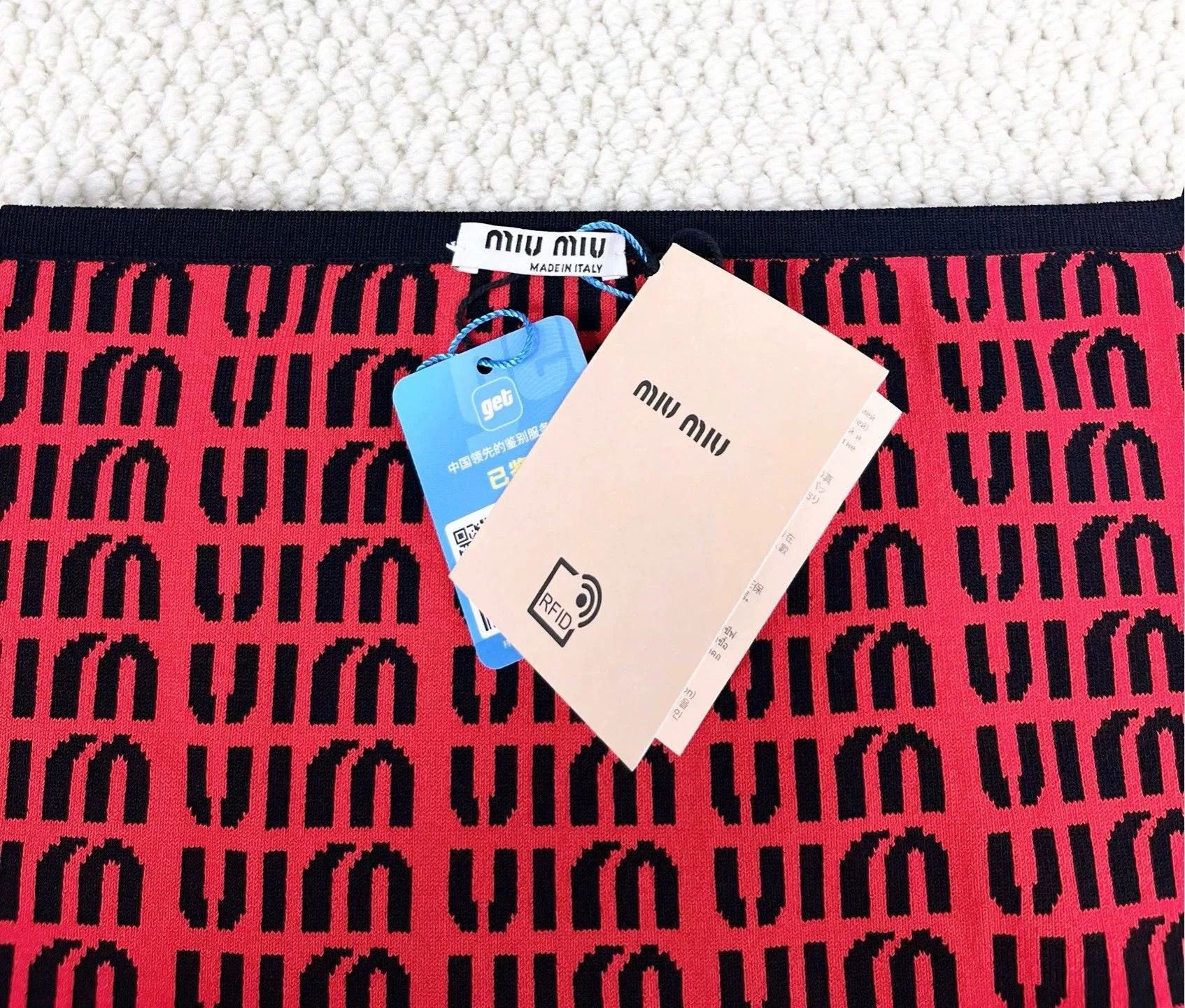 Miu Miu miu miu black and red logo knit skirt Size 36" / US 14 / IT 50 - 2 Thumbnail