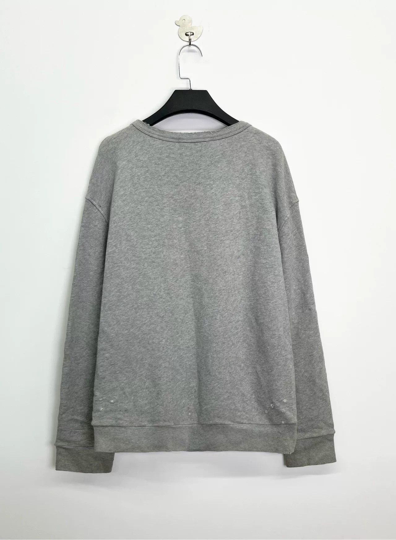 Gucci gucci embroidered logo gray sweatshirt with distressing Size US S / EU 44-46 / 1 - 2 Thumbnail