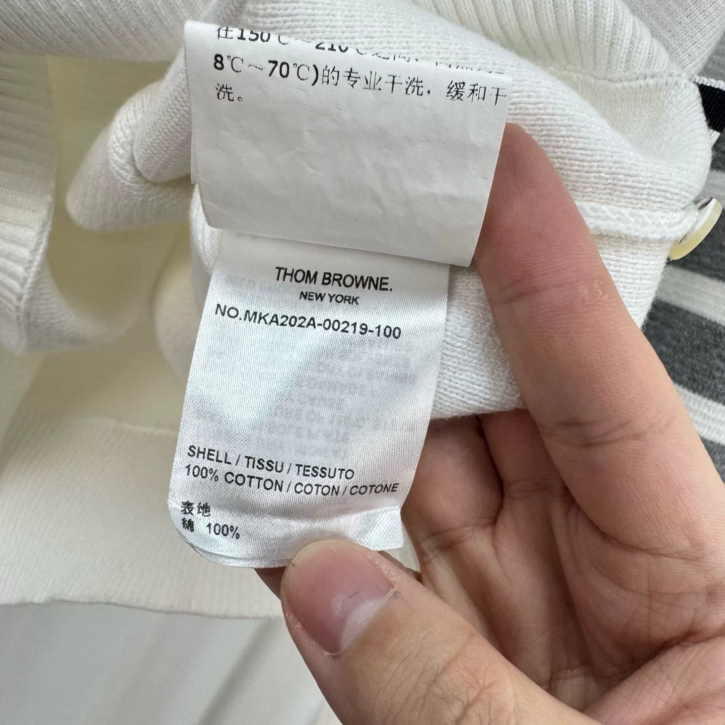 Thom Browne thom browne white gray waffle knit sweatshirt Size US XS / EU 42 / 0 - 7 Thumbnail