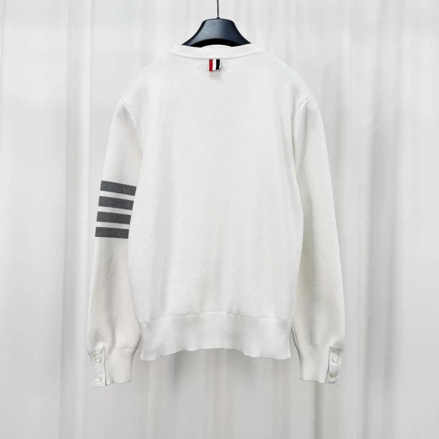 Thom Browne thom browne white gray waffle knit sweatshirt Size US XS / EU 42 / 0 - 2 Thumbnail