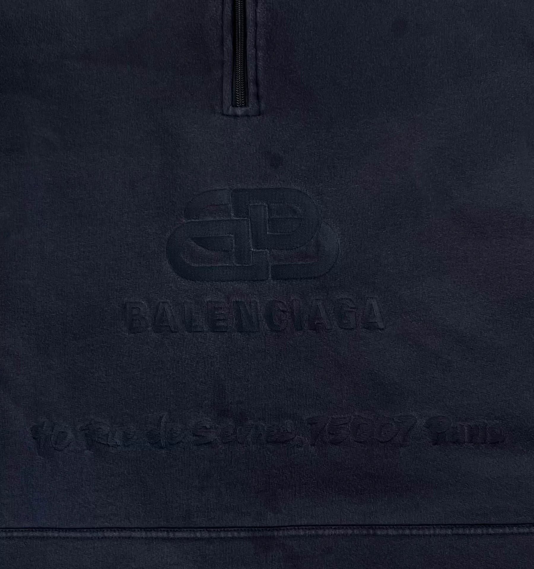 Balenciaga balenciaga black half-zip sweatshirt with logo Size US S / EU 44-46 / 1 - 5 Thumbnail