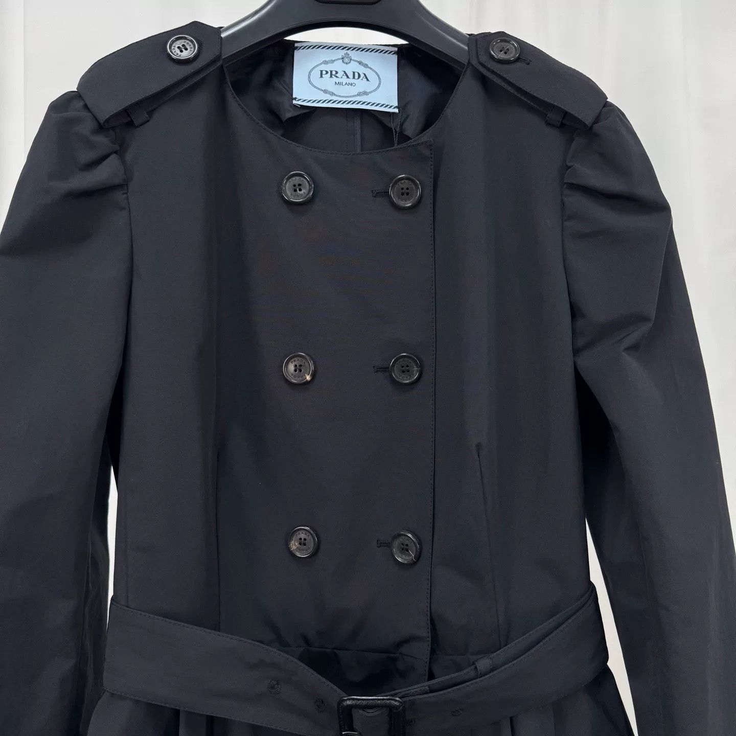 Prada prada black double-breasted trench coat Size M / US 6-8 / IT 42-44 - 3 Thumbnail