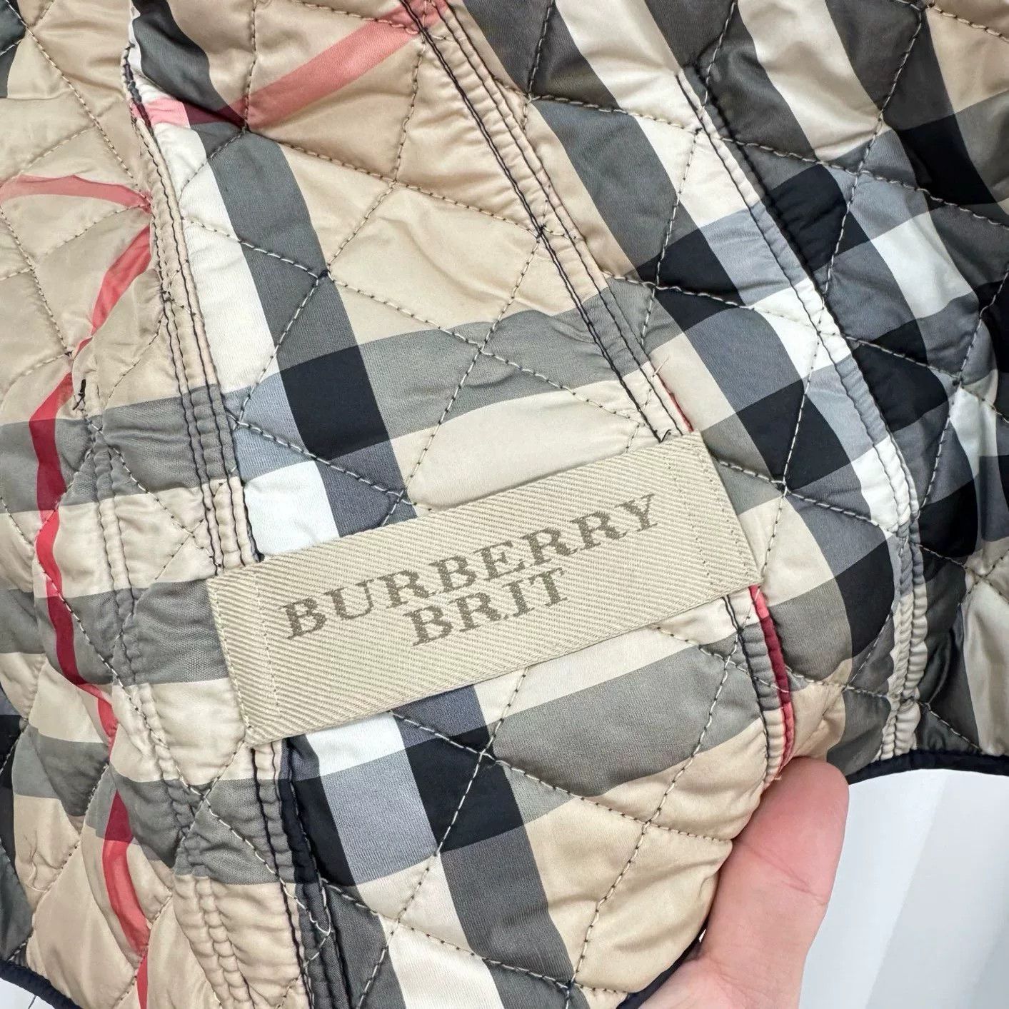 Burberry navy quilted cotton jacket by burberry Size S / US 4 / IT 40 - 6 Thumbnail