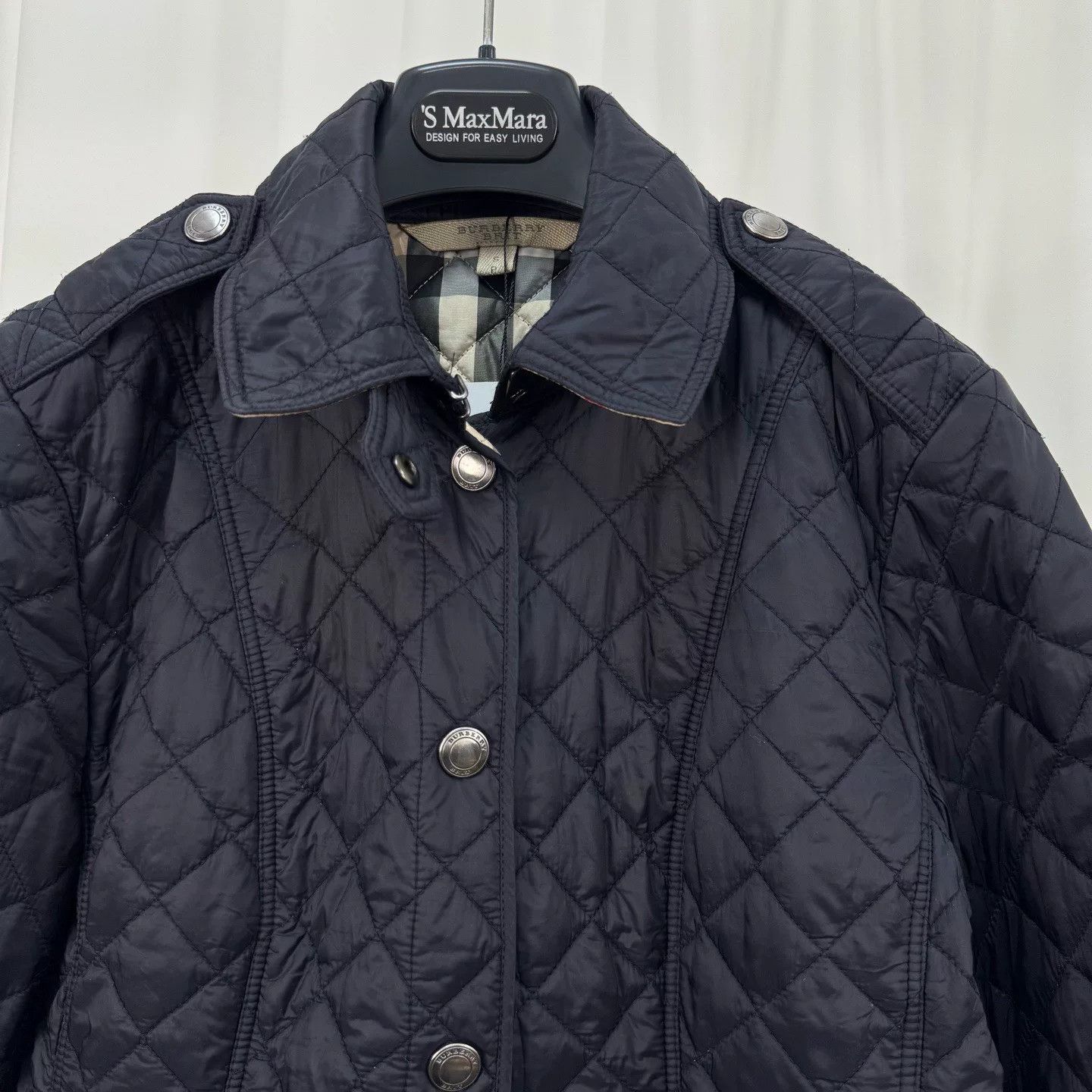 Burberry navy quilted cotton jacket by burberry Size S / US 4 / IT 40 - 3 Thumbnail