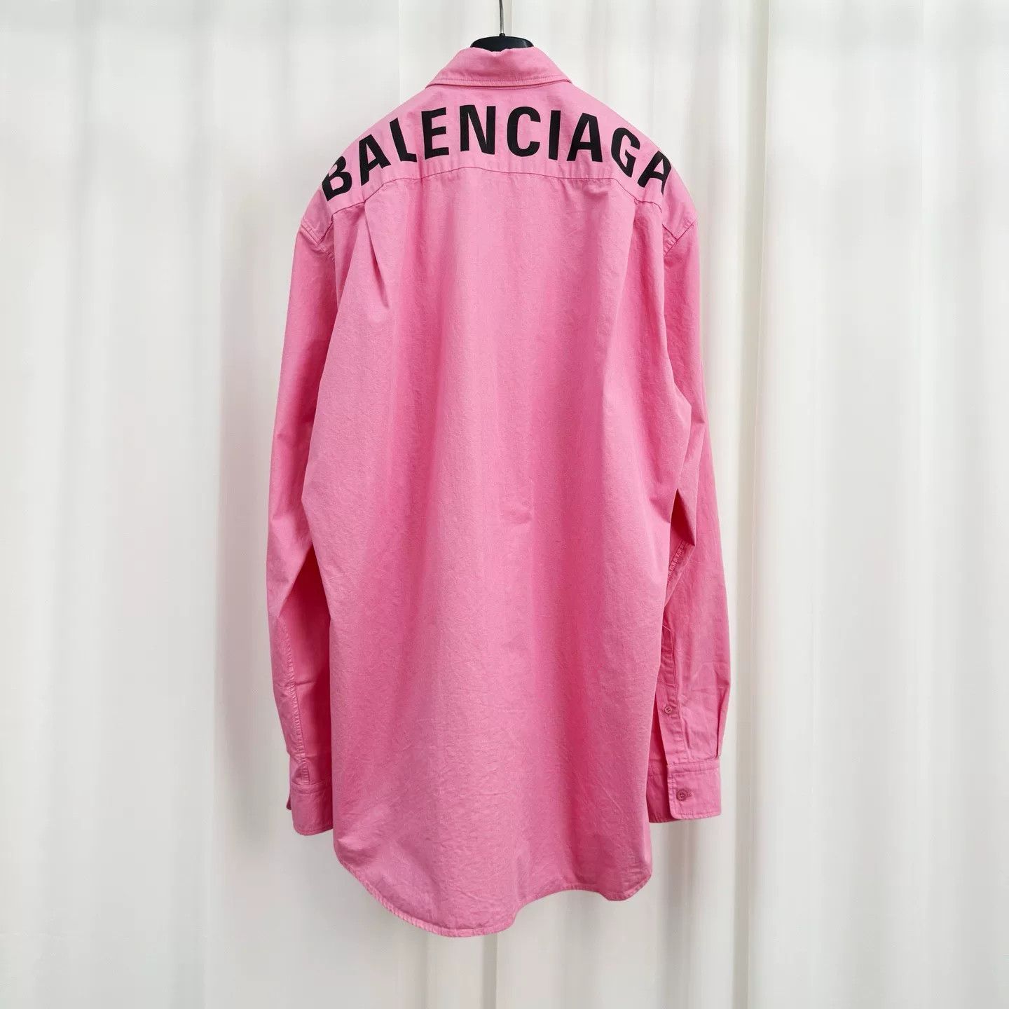 Balenciaga pink balenciaga shirt with printed logo Size S / US 4 / IT 40 - 2 Thumbnail