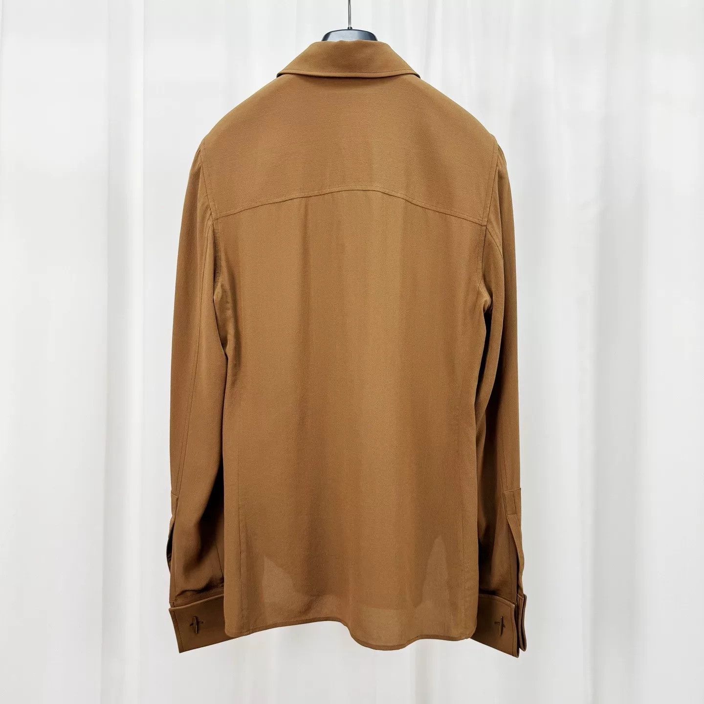 Saint Laurent Paris brown silk shirt with cuff details Size S / US 4 / IT 40 - 2 Thumbnail