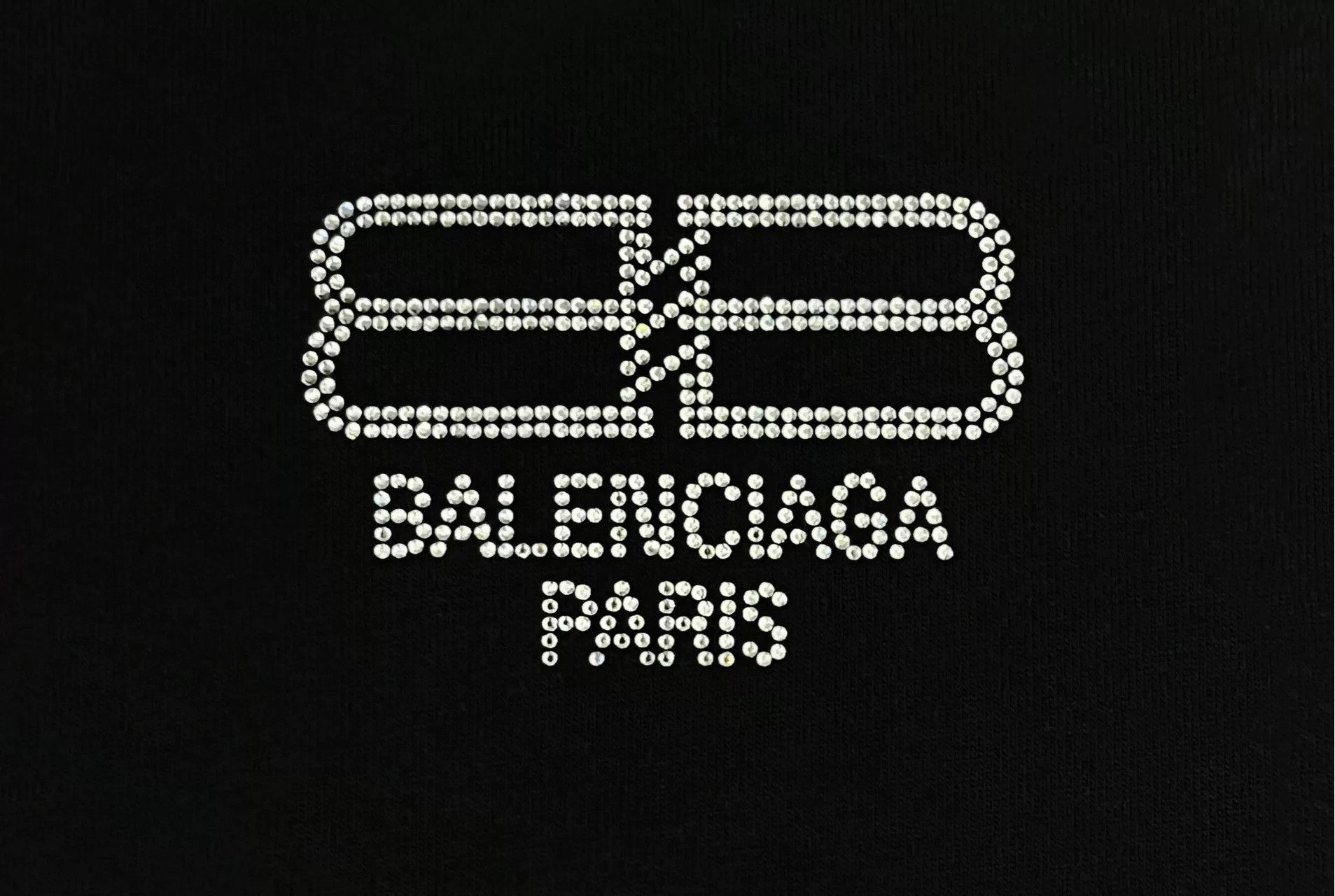 Balenciaga balenciaga black rhinestone logo short sleeve tee Size XS / US 0-2 / IT 36-38 - 4 Thumbnail