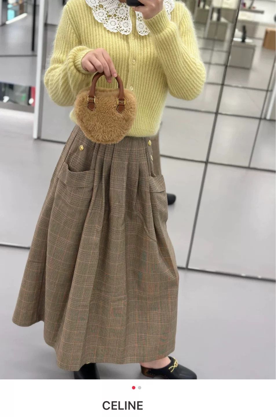 Celine Celine Prince of Wales Check Wool Skirt Size 36" / US 14 / IT 50 - 8 Thumbnail