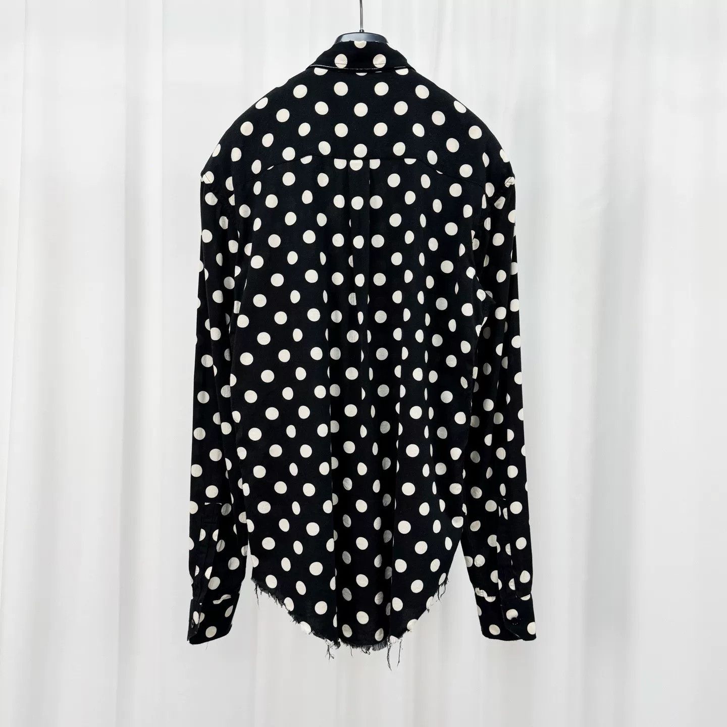 Saint Laurent Paris Saint Laurent Polka Dot Fringe Hem Shirt Size S / US 4 / IT 40 - 2 Thumbnail