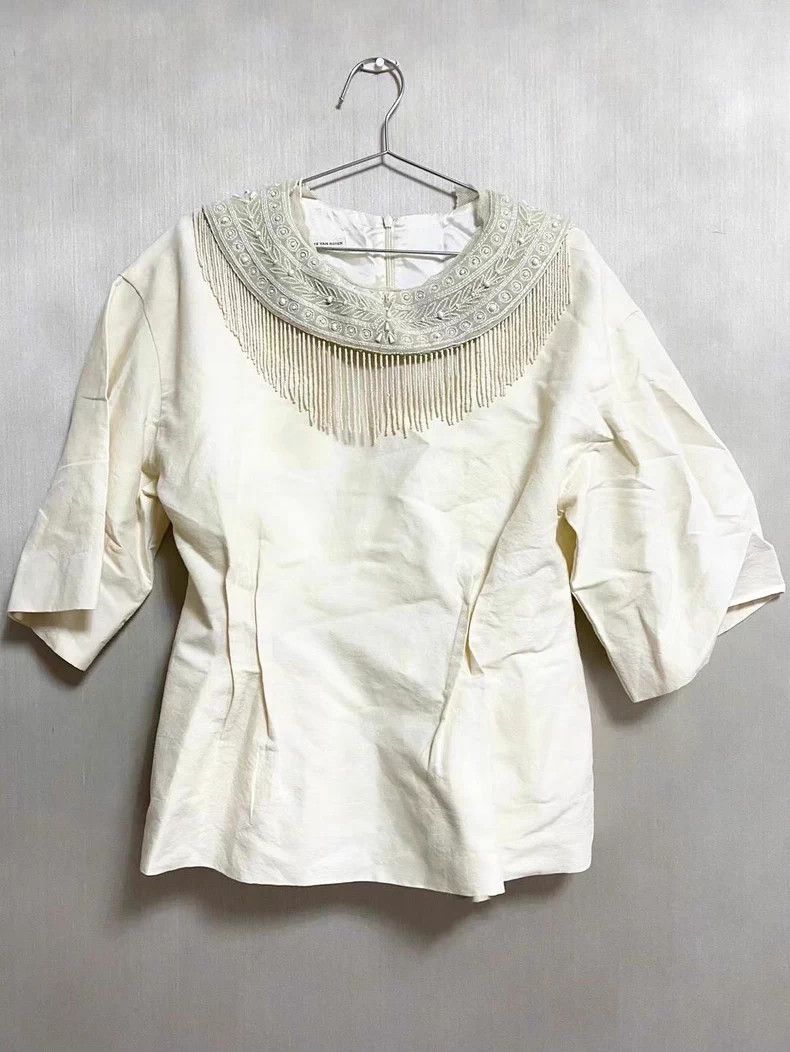 Dries Van Noten Dries Van Noten Beaded Collar Top Size US M / EU 48-50 / 2 - 3 Thumbnail