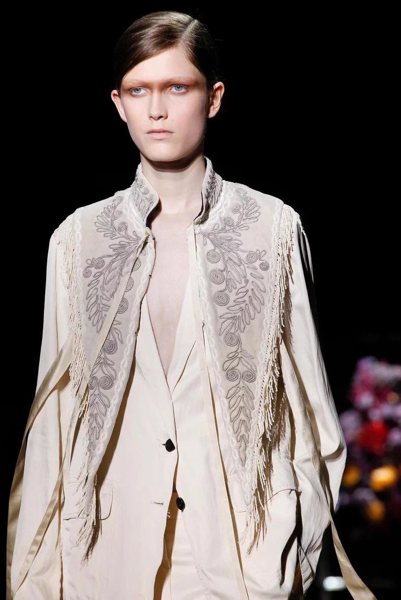 Dries Van Noten Dries Van Noten Beaded Collar Top Size US M / EU 48-50 / 2 - 2 Thumbnail