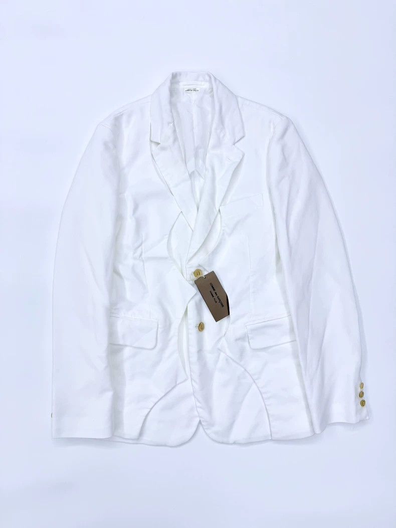 Comme des Garcons COMME des GARCONS HOMME PLUS White Blazer Size US M / EU 48-50 / 2 - 2 Thumbnail