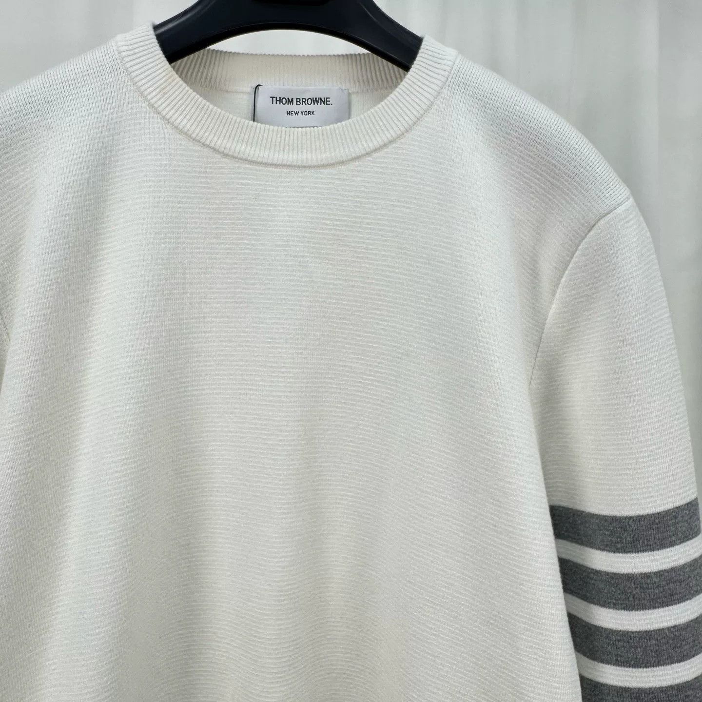 Thom Browne thom browne gray white waffle knit sweatshirt Size US S / EU 44-46 / 1 - 3 Thumbnail