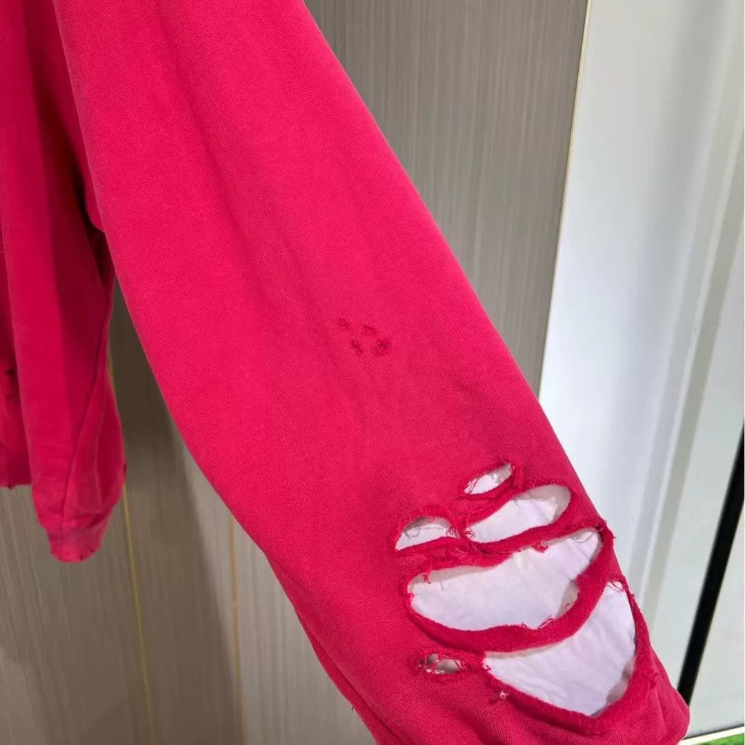 Balenciaga balenciaga red logo distressed hoodie Size US XS / EU 42 / 0 - 5 Thumbnail