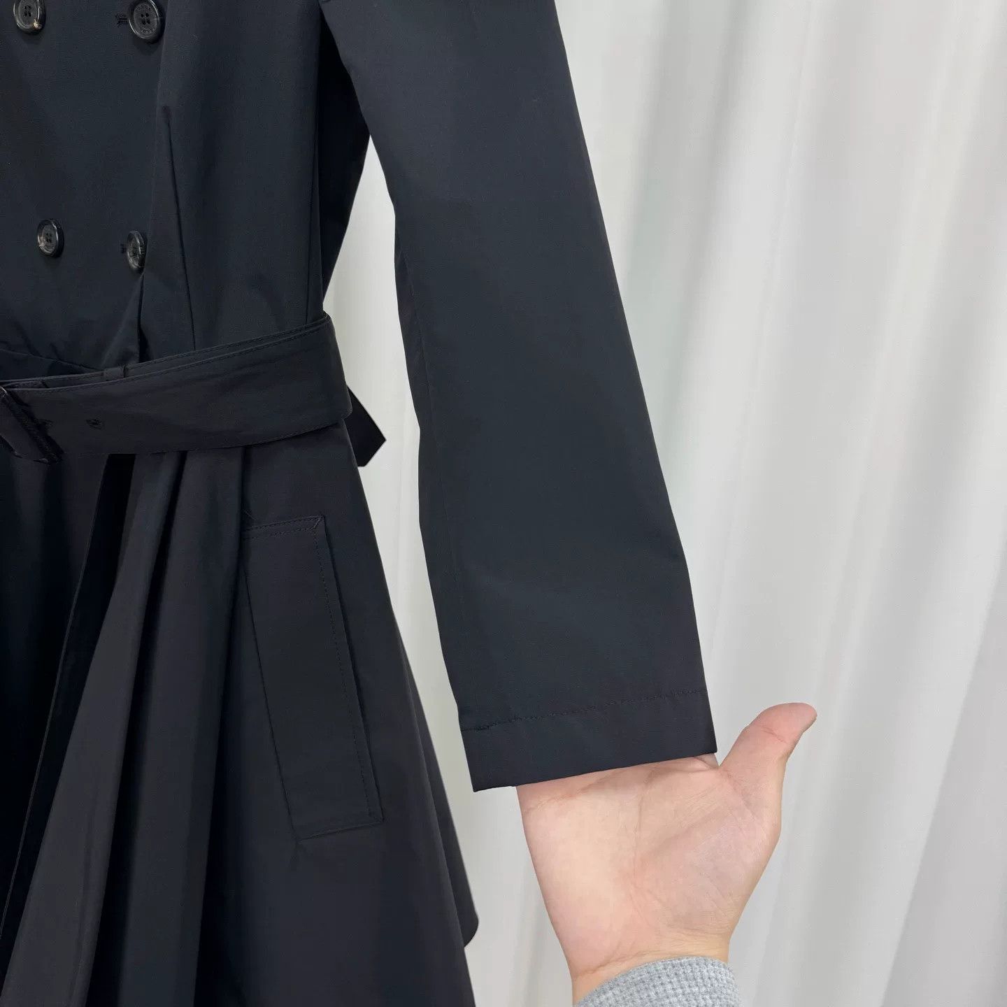 Prada Prada Black Double-Breasted Trench Coat Size S / US 4 / IT 40 - 4 Thumbnail
