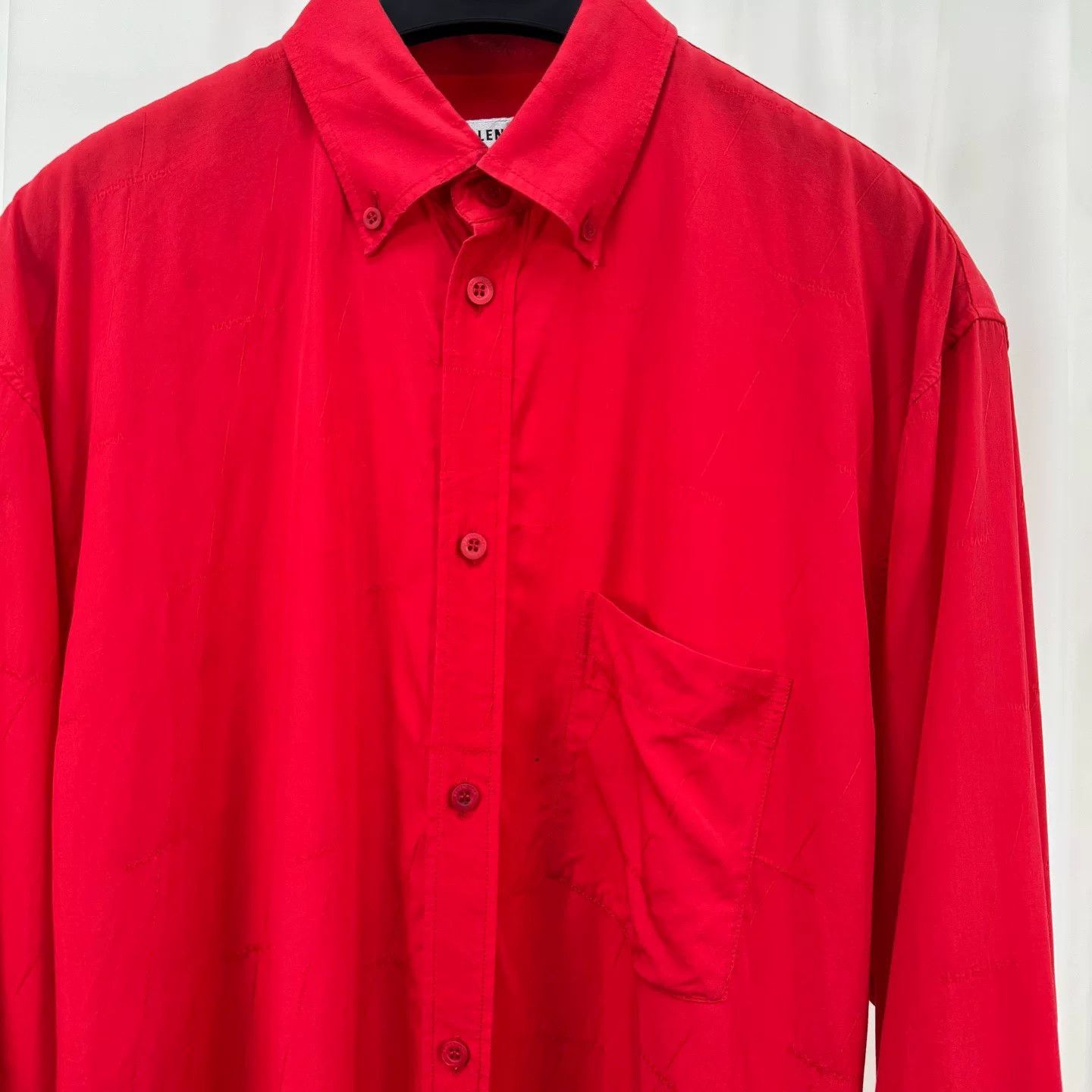 Balenciaga red long sleeve silk shirt by balenciaga Size S / US 4 / IT 40 - 3 Thumbnail