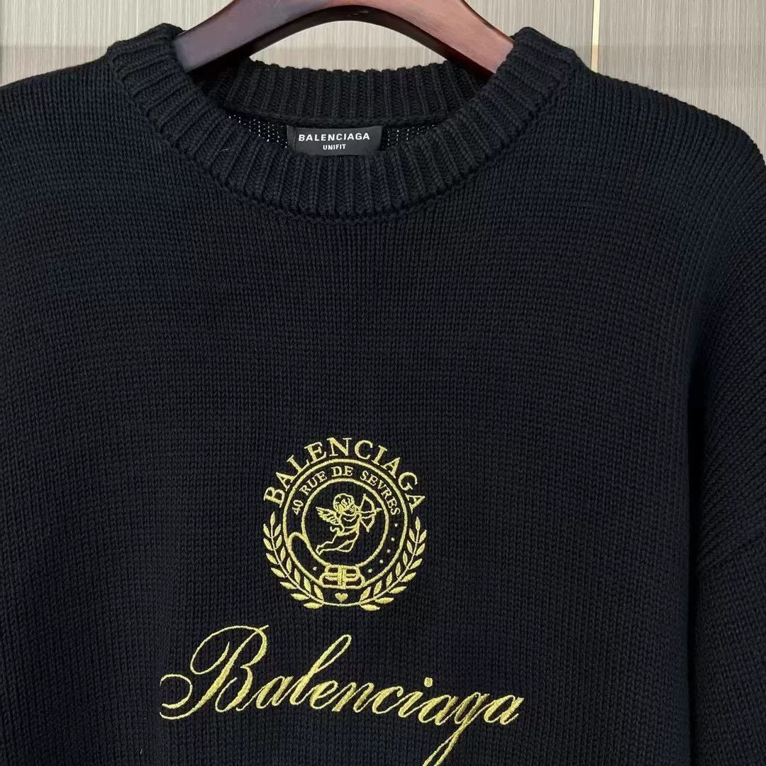 Balenciaga Balenciaga Black Embroidered Sweater Size S Size US S / EU 44-46 / 1 - 3 Thumbnail