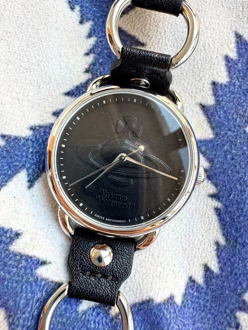 Vivienne Westwood Vivienne Westwood Black Leather Saturn Watch Size ONE SIZE - 8 Thumbnail