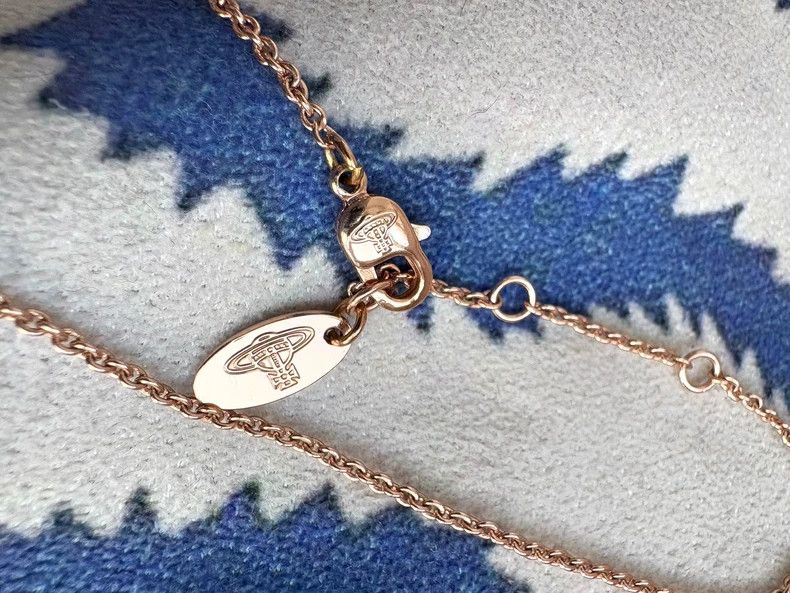 Vivienne Westwood Vivienne Westwood Rose Gold Saturn Necklace Size ONE SIZE - 8 Thumbnail