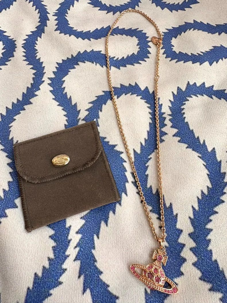 Vivienne Westwood Vivienne Westwood Pink Saturn Necklace Size ONE SIZE - 4 Thumbnail