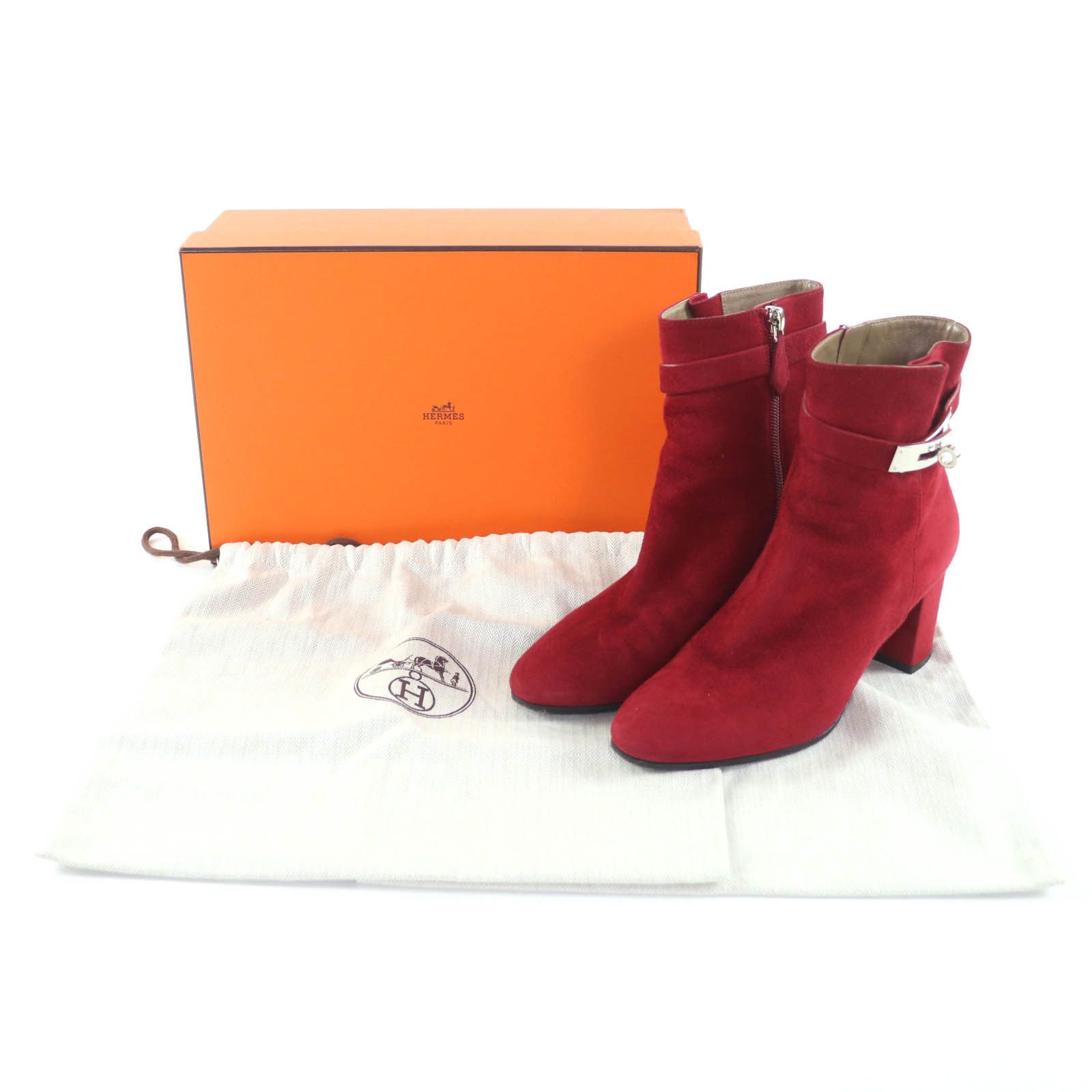 Hermes Hermes Hermès Saint Germain35.5 Suede Short Boots Suede Shoes DUTY FREE for USA Size ONE SIZE - 2 Thumbnail