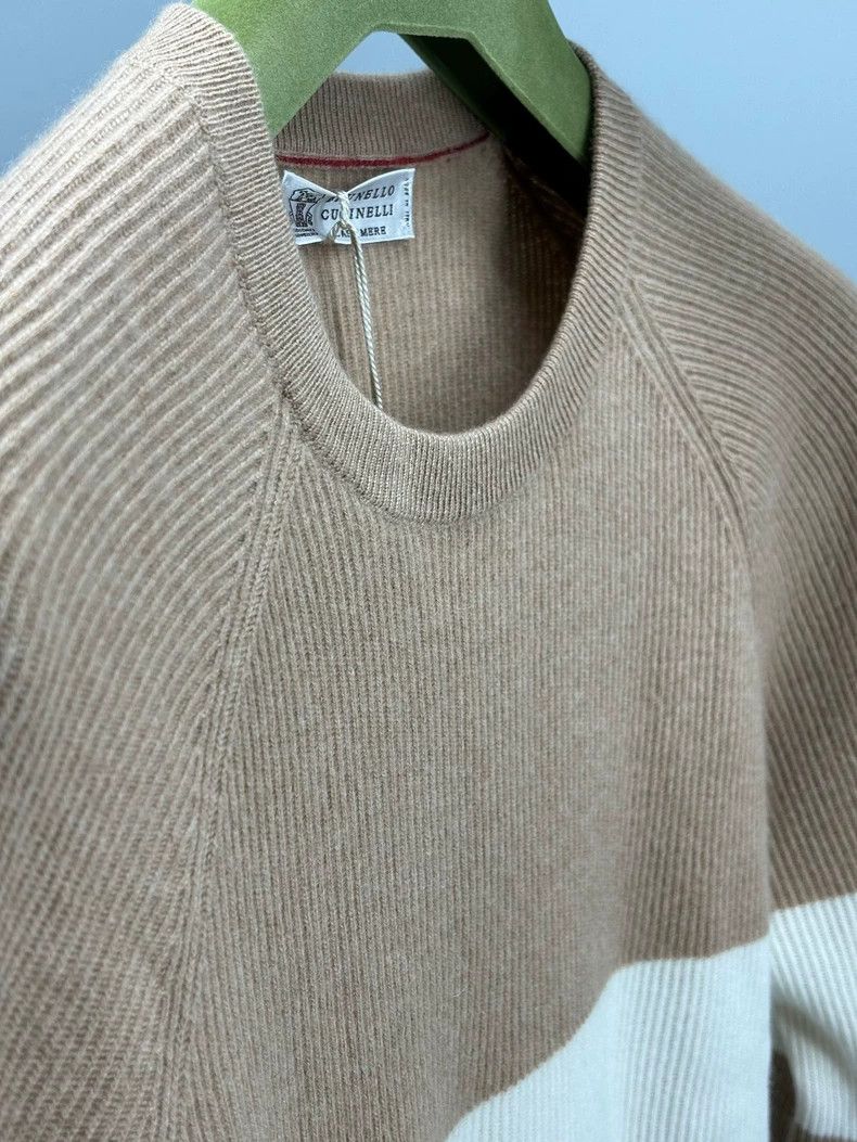 Brunello Cucinelli Brunello Cucinelli Men's Colorblock Cashmere Sweater Size US L / EU 52-54 / 3 - 4 Thumbnail