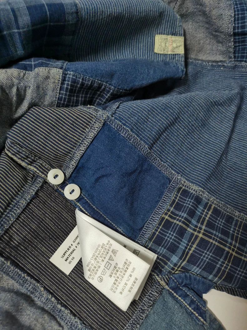 RRL Ralph Lauren RRL Indigo Patchwork Henry Shirt Size US M / EU 48-50 / 2 - 4 Thumbnail