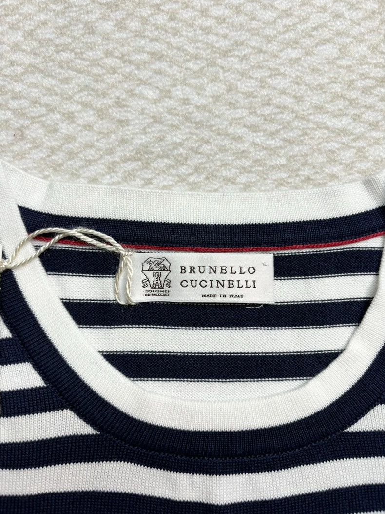 Brunello Cucinelli Brunello Cucinelli Men's Stripe Cotton Sweater Size US L / EU 52-54 / 3 - 3 Thumbnail