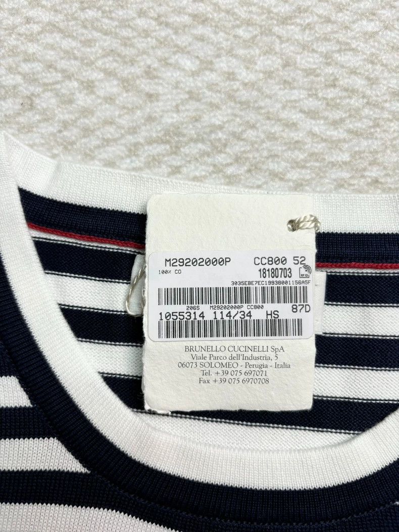Brunello Cucinelli Brunello Cucinelli Men's Stripe Cotton Sweater Size US L / EU 52-54 / 3 - 4 Thumbnail